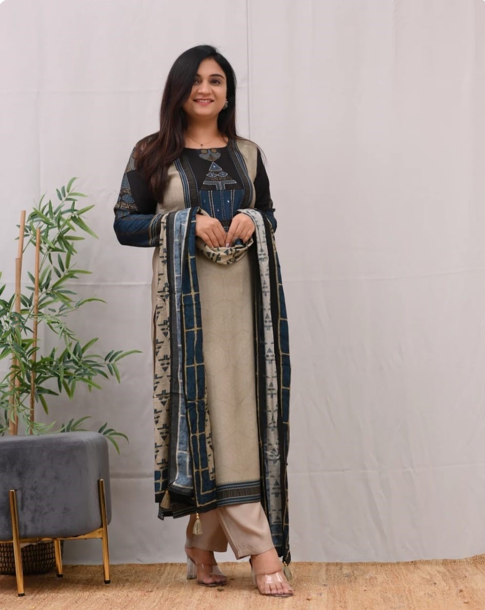 Women Kurti Pant Dupatta Set | Lillen Cotton Kurti Set | Daily Wear Ethnic Set - Image 9