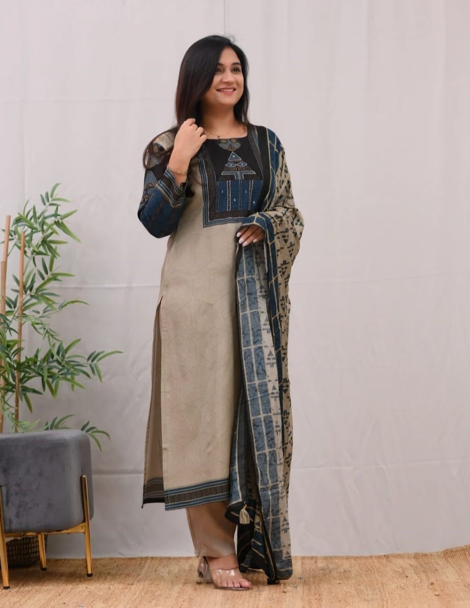 lillen cotton kurti pant dupatta set for women daily wear ethnic outfit india
