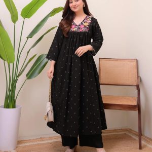 A-line cotton kurti pant set for women 60/60 cotton daily wear kurti Kerala style