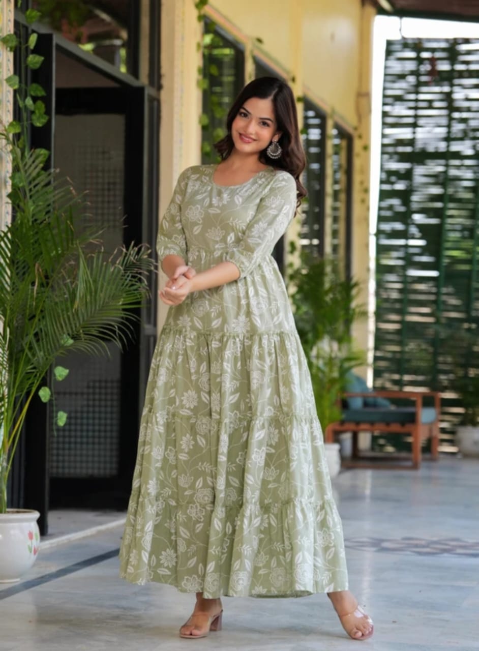 Stylish Long Anarkali Kurti for Women | Rayon Fabric | Flowy 48+ Length Kurti - Image 4