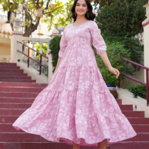 flowy long anarkali kurti for women rayon fabric casual daily wear india style
