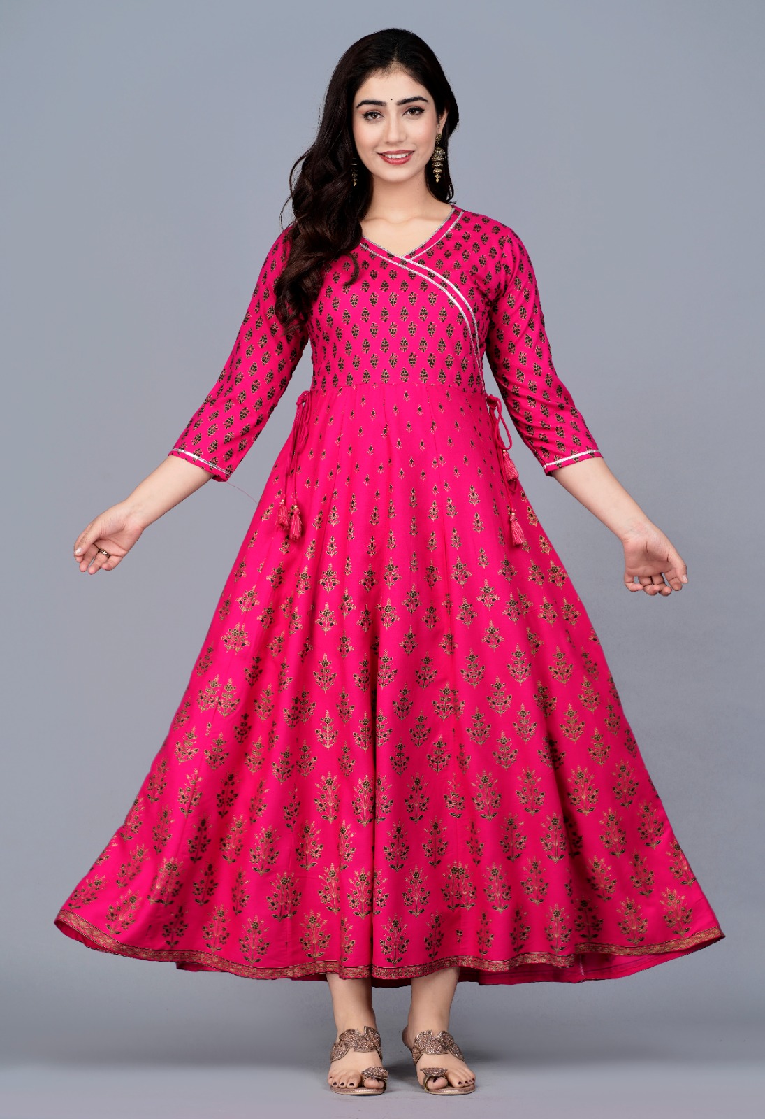 Stylish Long Anarkali Kurti for Women | Rayon Fabric | Flowy 48+ Length Kurti - Image 7