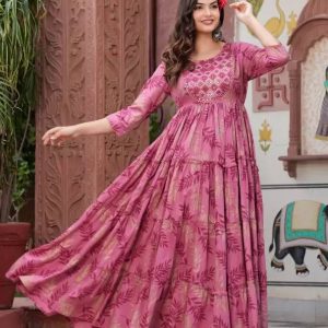 long anarkali kurti for women rayon fabric 48 inch daily wear kurti kerala