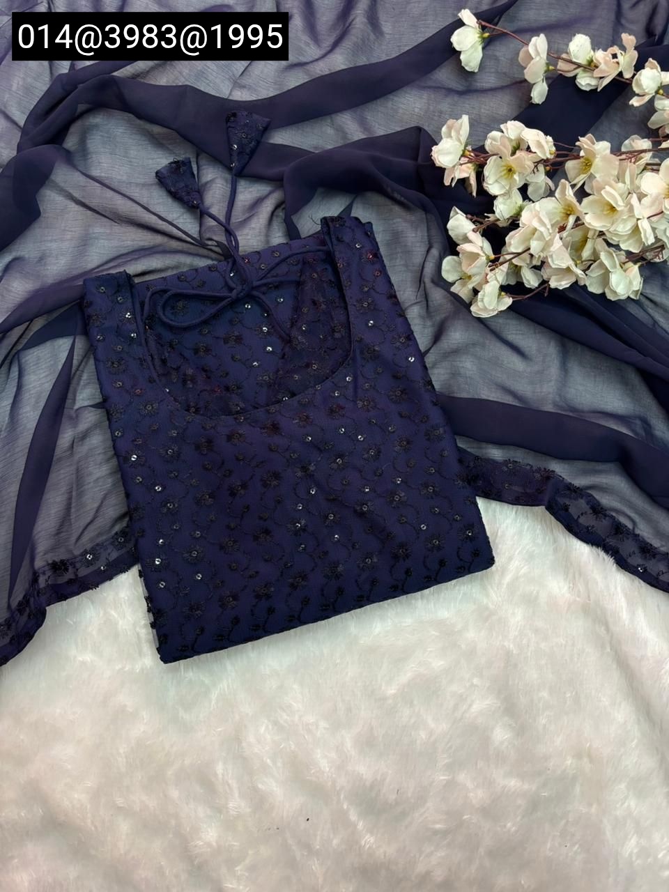 Women’s Net Fabric Chikankari Kurti with Soft Georgette Dupatta | Designer Ethnic Wear - Image 13