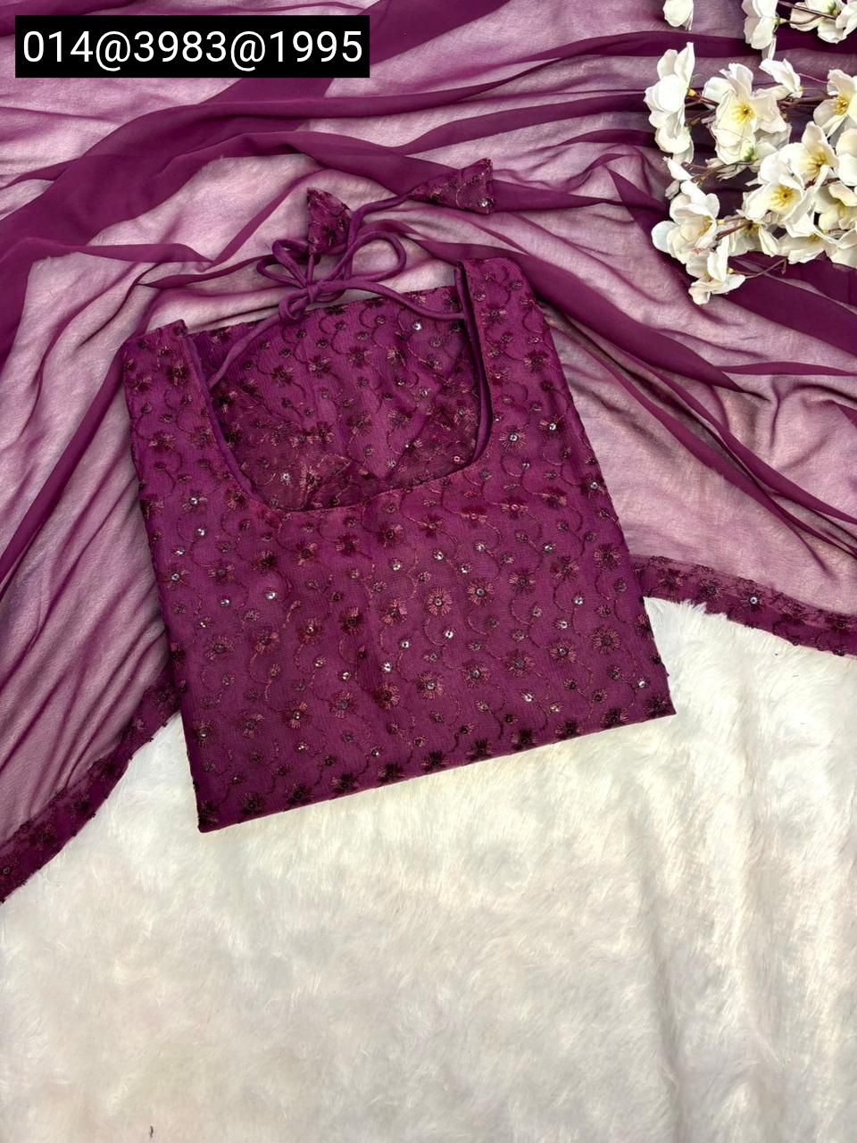 Women’s Net Fabric Chikankari Kurti with Soft Georgette Dupatta | Designer Ethnic Wear - Image 14