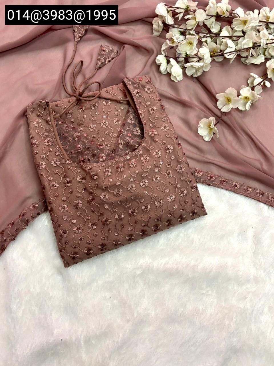 Women’s Net Fabric Chikankari Kurti with Soft Georgette Dupatta | Designer Ethnic Wear - Image 4