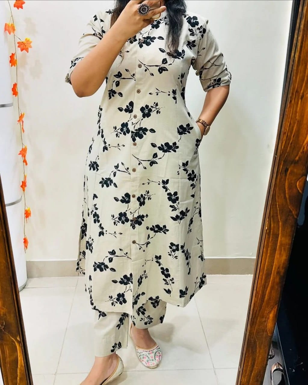 Designer Co-Ords Set Aline Kurti with Pant - Image 4