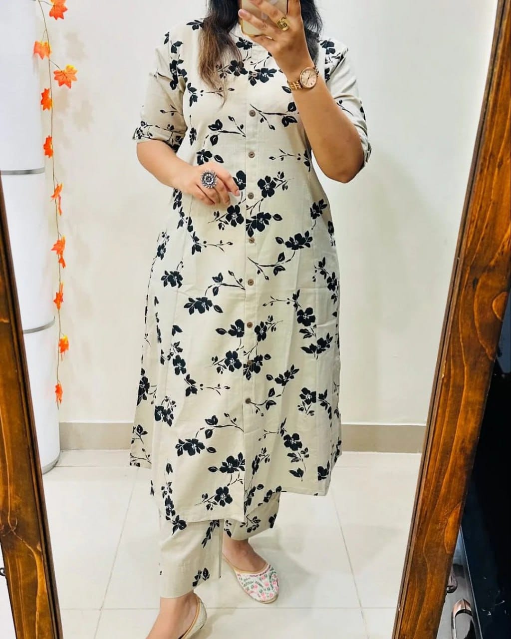 Designer Co-Ords Set Aline Kurti with Pant - Image 5