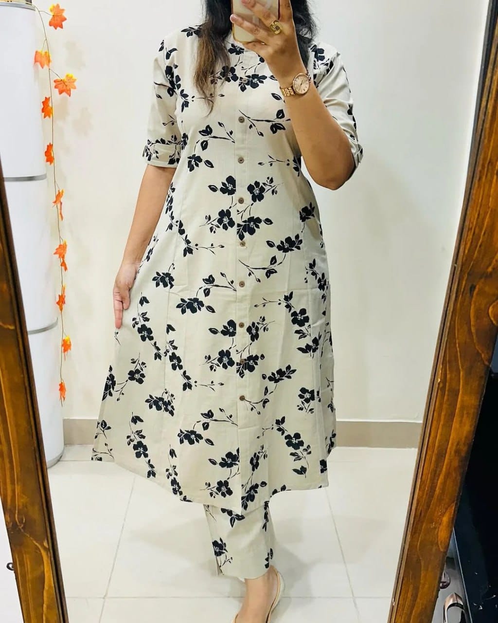 Designer Co-Ords Set Aline Kurti with Pant - Image 6
