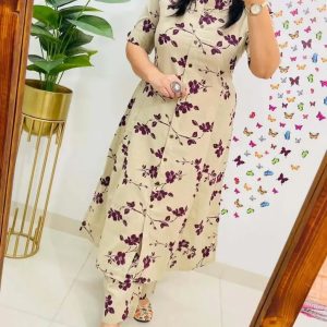 Designer Co-Ords Set Aline Kurti with Pant
