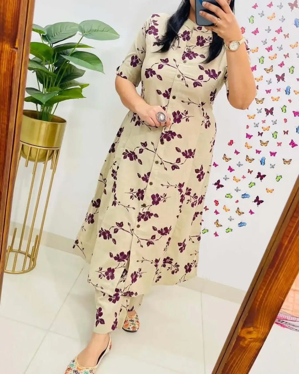 Designer Co-Ords Set Aline Kurti with Pant