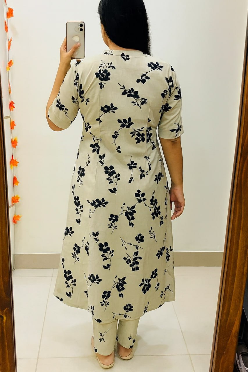 Designer Co-Ords Set Aline Kurti with Pant - Image 9