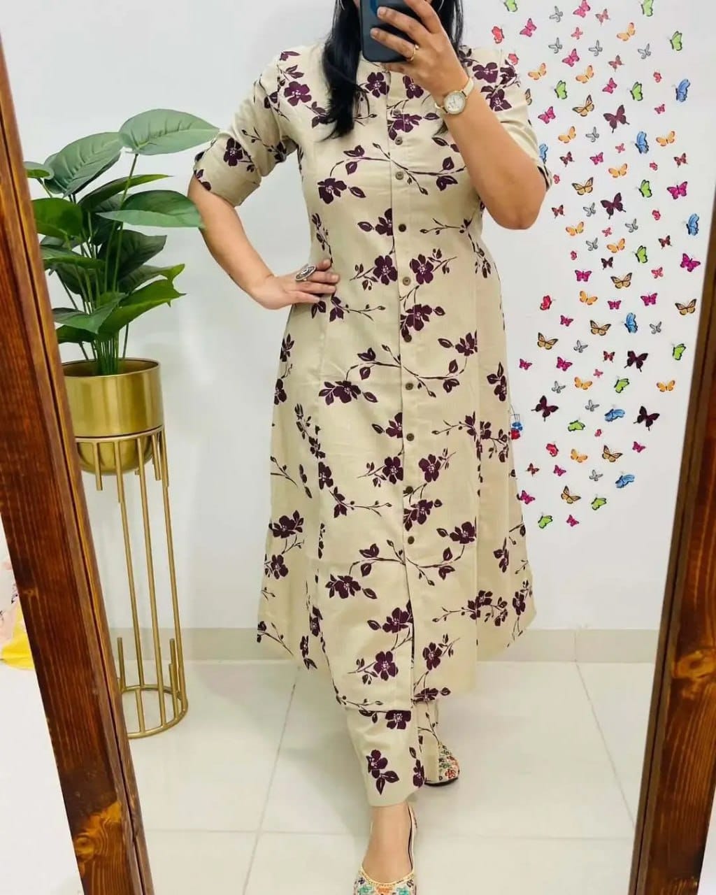Designer Co-Ords Set Aline Kurti with Pant - Image 10