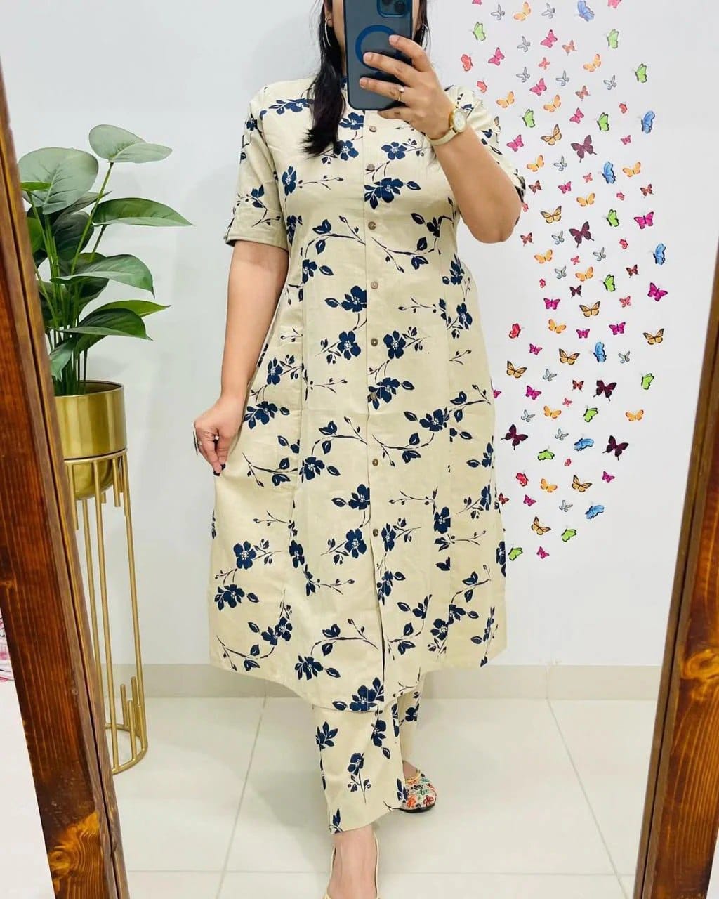 Designer Co-Ords Set Aline Kurti with Pant - Image 13
