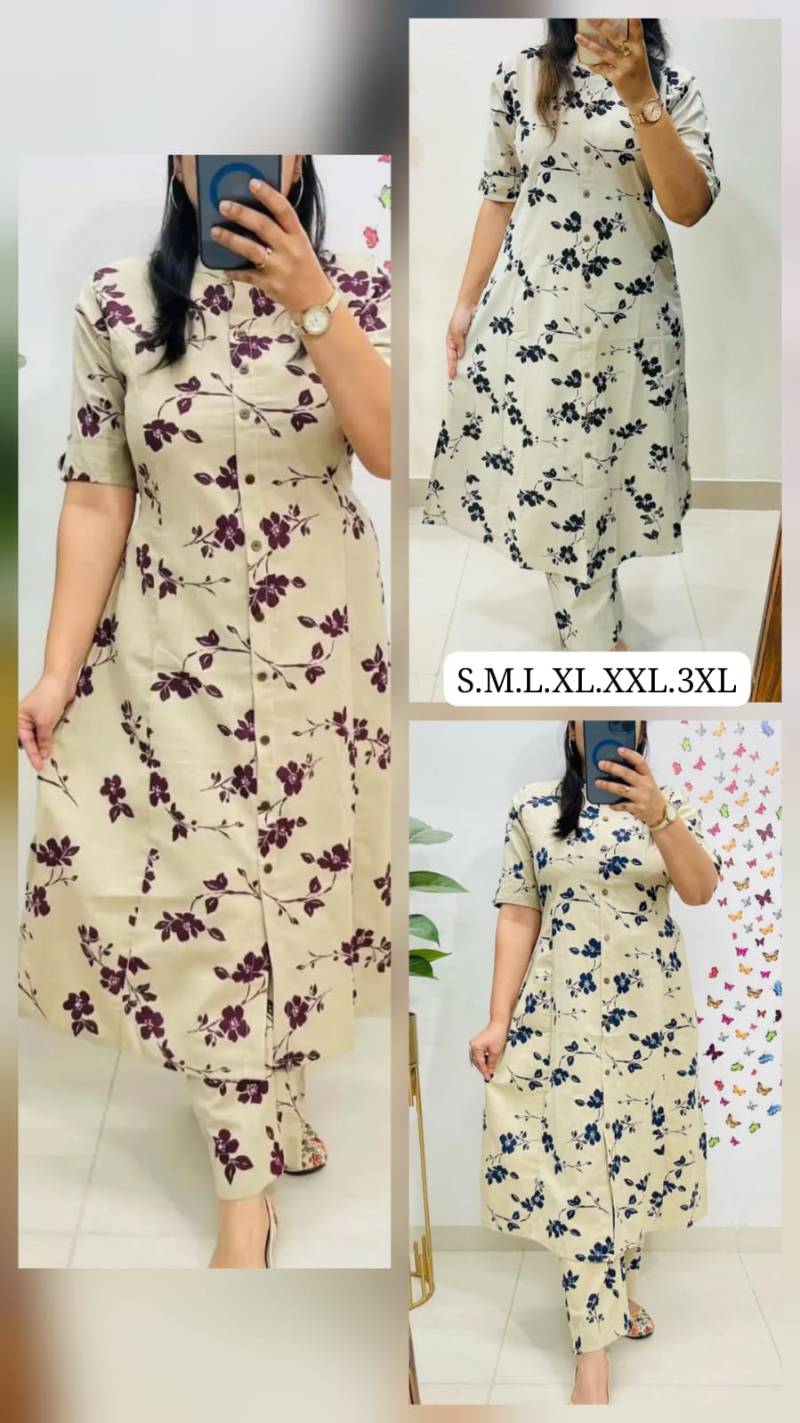 Designer Co-Ords Set Aline Kurti with Pant - Image 3