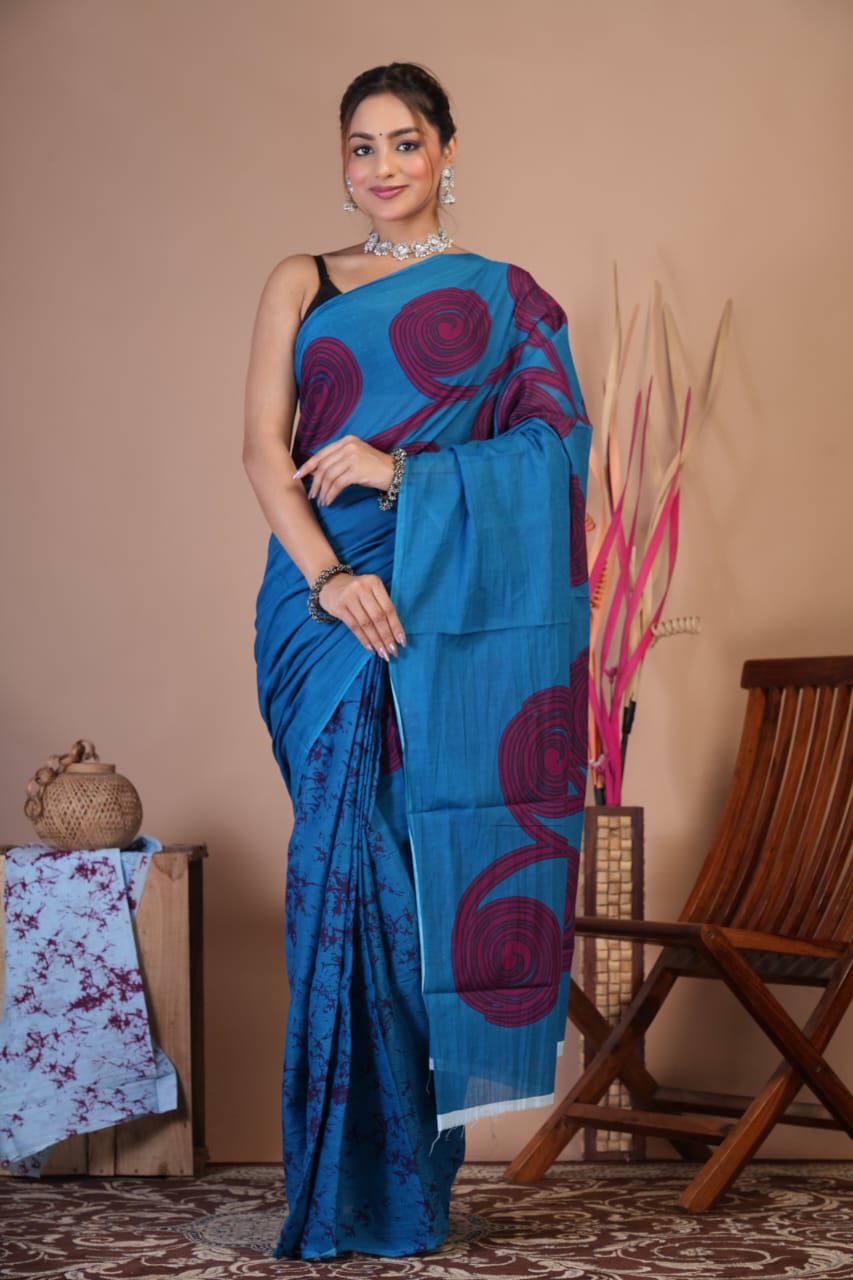 Best Quality Cotton Mulmul Saree - Image 10