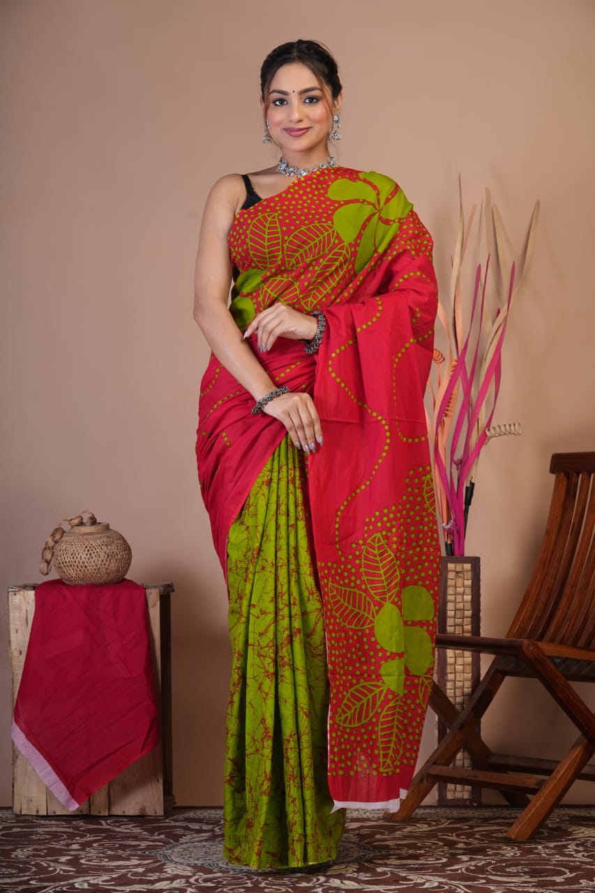 Best Quality Cotton Mulmul Saree - Image 9