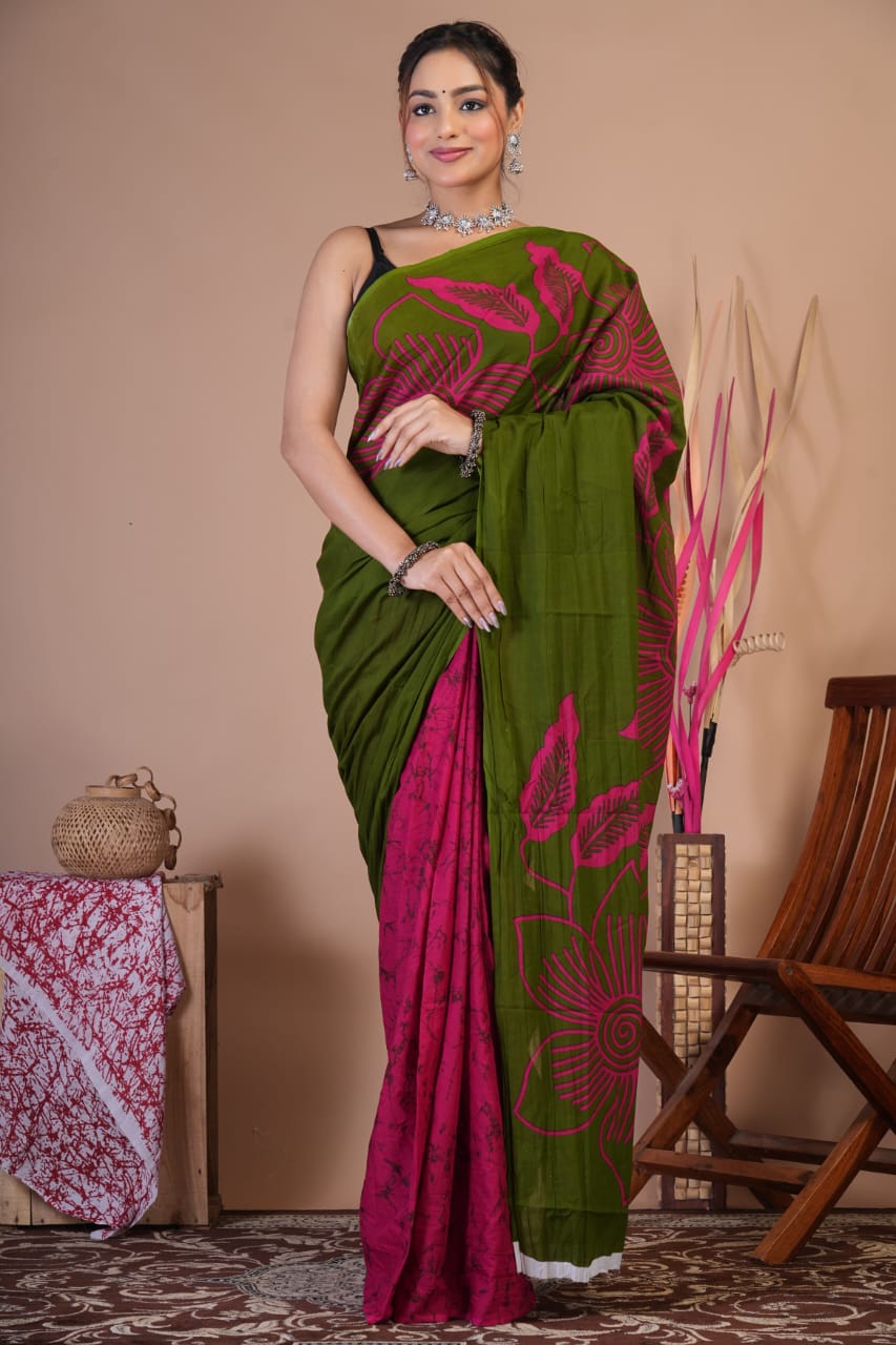 Best Quality Cotton Mulmul Saree - Image 6