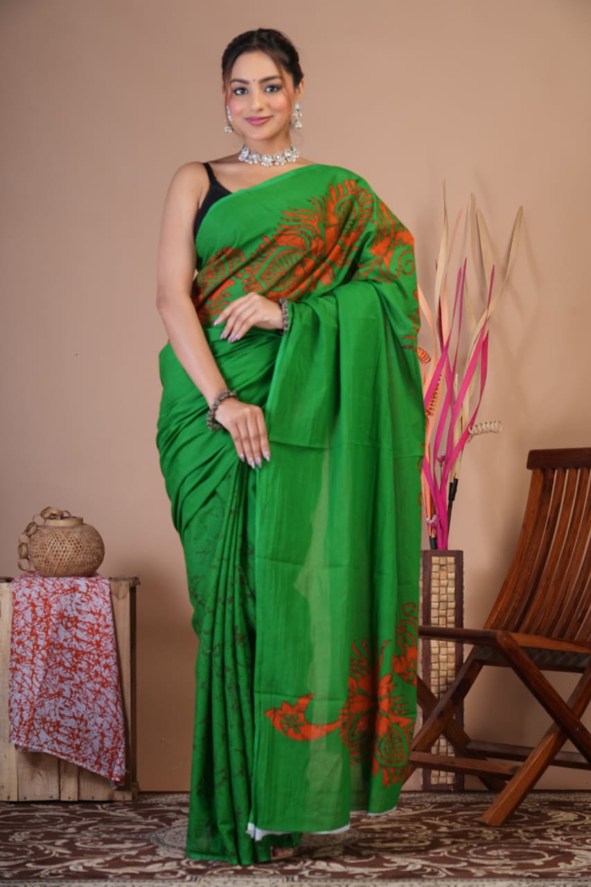 Best Quality Cotton Mulmul Saree - Image 3